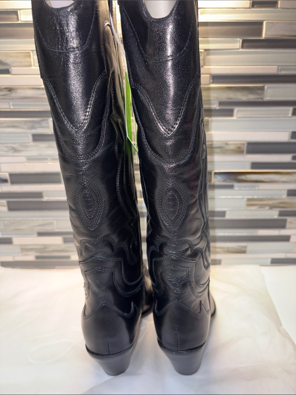 Black James Leather pointed toe Western Boots - Picture 4 of 6